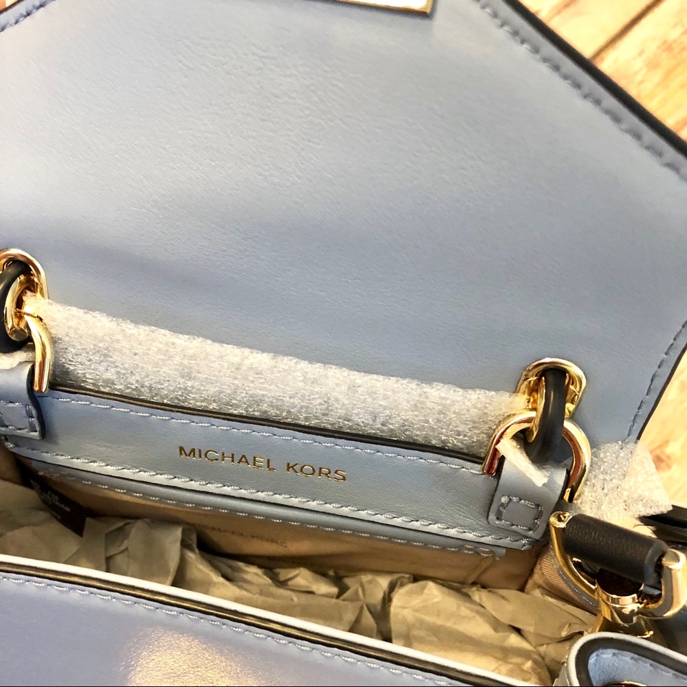 ✨SOLD✨MK Mini Whitney Leather Crossbody NWT - Blue - Picture 4 of 5